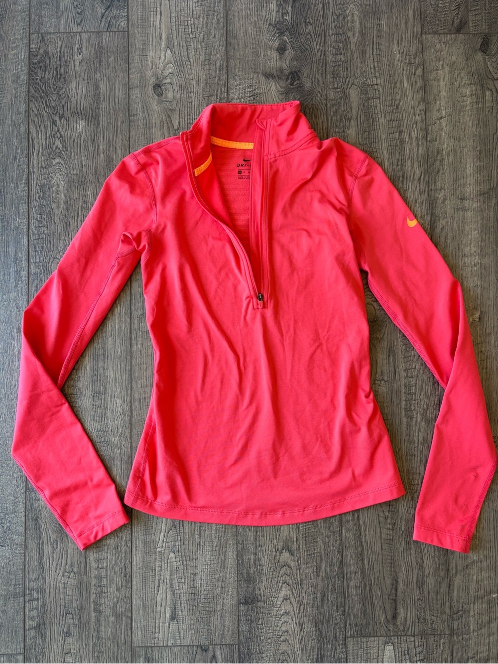 Nike Coral Pink Dri-FIT 1/4 zip athletic top